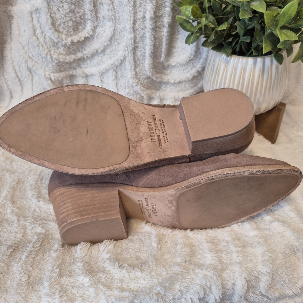 Thursday Boot Co Downtown Ankle Boot Rose Brown Suede Zip Up Western Boho Sz 10 - Picture 12 of 13